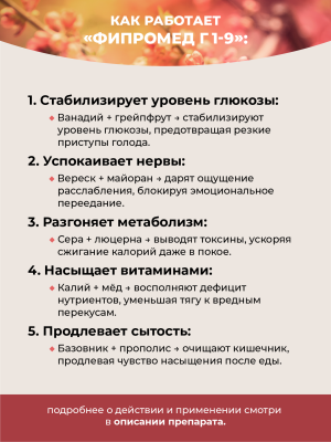 Фипромед Г1-9 Для снижения аппетита