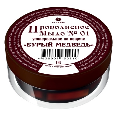 Мыло прополисное № 01 «Бурый Медведь» универсальное банное, 120 гр